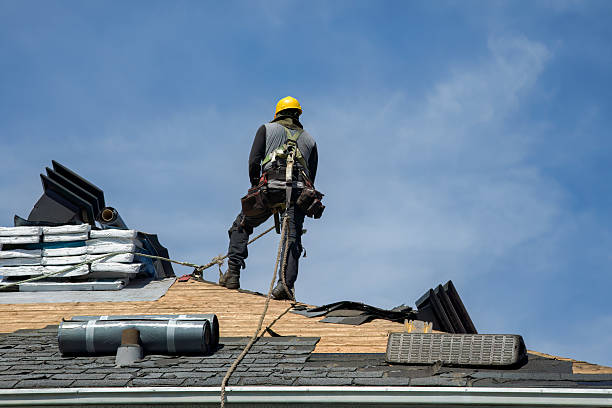 Professional Gutter Installation technician working in Billerica, MA